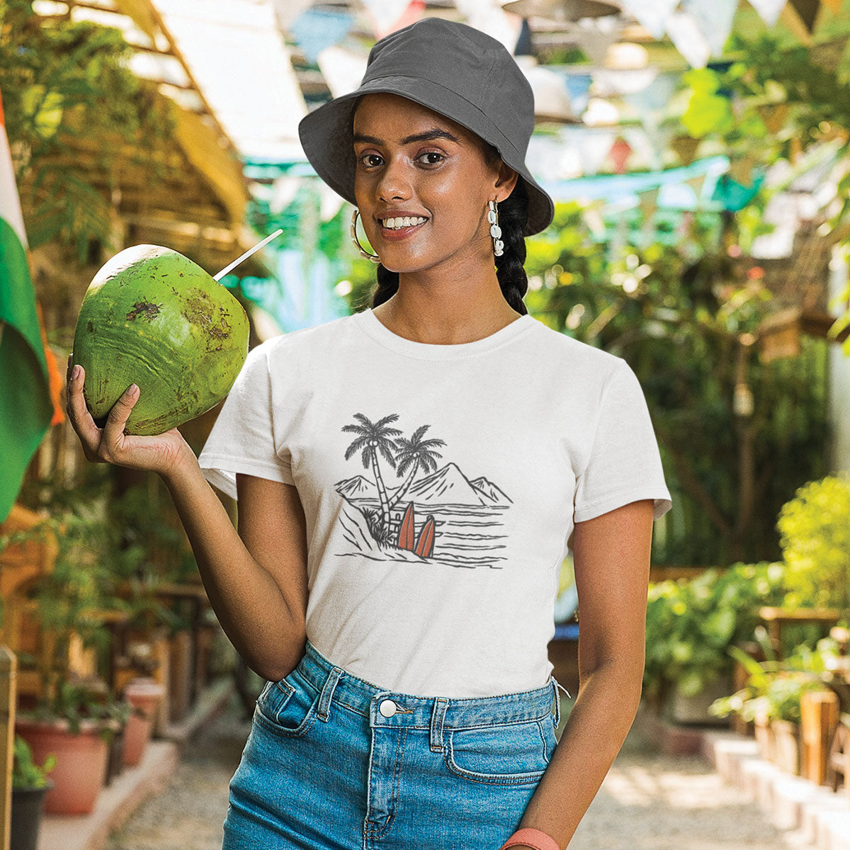 coconut palm tshirt womens Palm Tree T-Shirt Womens